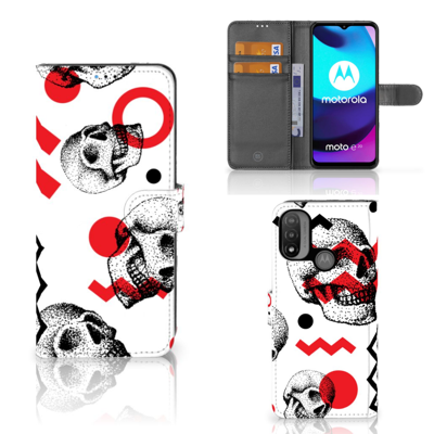 Telefoonhoesje met Naam Motorola Moto E20 | E30 | E40 Skull Red Telefoonhoesje met Naam Motorola Moto E20 | E30 | E40 Skull Red