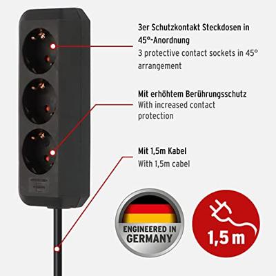 Brennenstuhl 1158620015 Eco-line 3-voudige Stekkerdoos (verdeeldoos En 1,50 M Kabel)