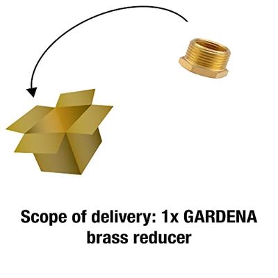 GARDENA 07273-20 Messing Schroefdraadverloopnippel 47,81 mm (1 1/2) buitendraad, 39,0 mm (1 1/4) binnendraad