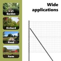 VidaXL Hek met paal grijs 1 x 10 m staal - thumbnail