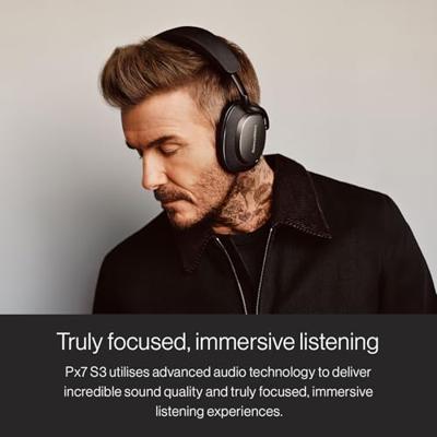 Bowers & Wilkins Px7 S3 Draadloze Over-Ear Hoofdtelefoon, Geavanceerde Ruisonderdrukking, 24-bit DSP, aptX Lossless, 30 Uur Afspelen, 8 Microfoons, Snelladen - IJs blauw