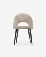 Kave Home Eetkamerstoel 'Mael' Chenille, kleur Beige - thumbnail