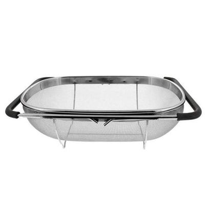 2 stks roestvrijstaal Foldingf filter keuken gereedschap drainage huishoudelijke intrekbare plantaardige fruit mand grootte: 24x34x11cm