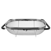 2 stks roestvrijstaal Foldingf filter keuken gereedschap drainage huishoudelijke intrekbare plantaardige fruit mand grootte: 24x34x11cm - thumbnail