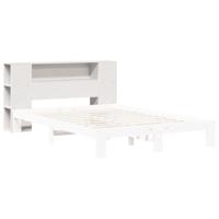 Hoofdbord met opbergruimte 120 cm massief grenenhout wit - thumbnail