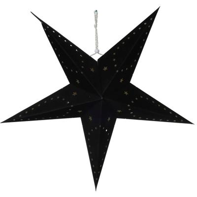 Ster papier met LED 45cm zwart