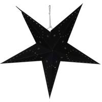 Ster papier met LED 45cm zwart - thumbnail