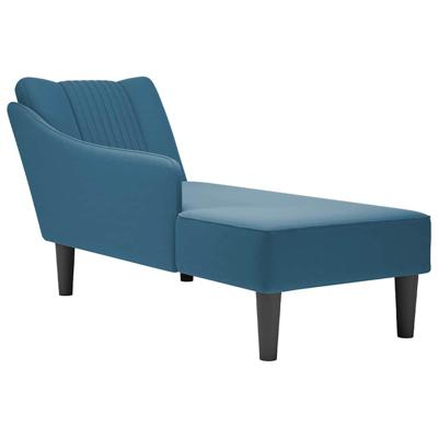 Chaise longue met rechterarmleuning fluweel blauw Chaise longue met rechterarmleuning fluweel blauw