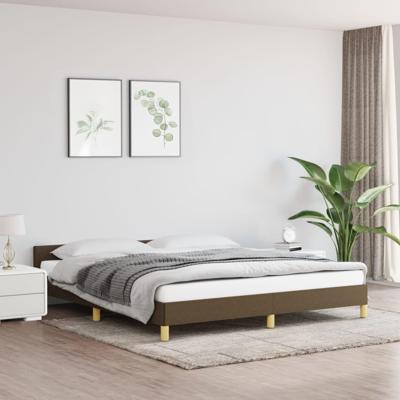 Bedframe zonder matras stof donkerbruin 160x200 cm Bedframe zonder matras stof donkerbruin 160x200 cm
