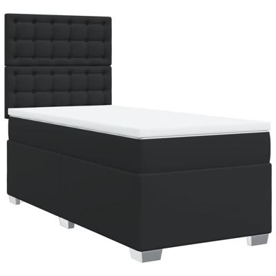 Boxspring met matras kunstleer zwart 100x200 cm