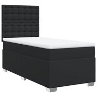 Boxspring met matras kunstleer zwart 100x200 cm - thumbnail