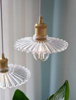 Hanglamp glas Torino E27 Ribbel 24 cm Retro - thumbnail