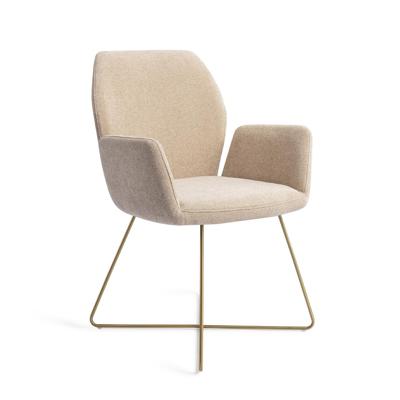 Jesper Home Eetkamerstoel 'Misaki' Cross Gold, kleur Funky Fudge Jesper Home Eetkamerstoel 'Misaki' Cross Gold, kleur Funky Fudge