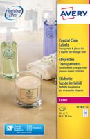 Avery transparante Crystal Clear etiketten ft 63,5 x 38,1 mm, 525 etiketten, 21 per vel - thumbnail