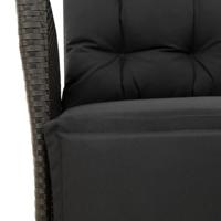 5-delige Tuinset met kussens poly rattan zwart - thumbnail