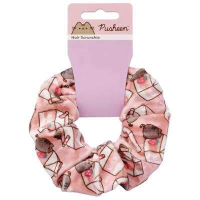 Pusheen Hair Scrunchie Pink Strawberry Milk Carton