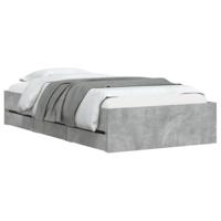 Bedframe met lades bewerkt hout betongrijs 90x200 cm - thumbnail