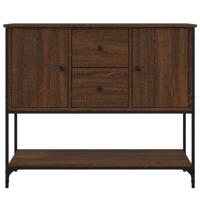 Dressoir 100x36x85 cm bewerkt hout bruin eikenkleur - thumbnail