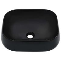 Wastafel 44,5x39,5x14,5 cm keramiek zwart - thumbnail