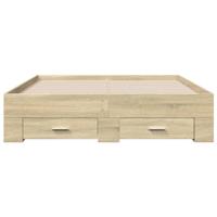 Bedframe met lades bewerkt hout sonoma eikenkleurig 120x190 cm - thumbnail