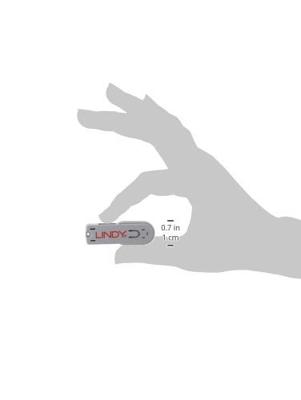 LINDY USB-A-poortslot USB-Lock + Key Set van 4 stuks Blauw Incl. 1 sleutel 40452