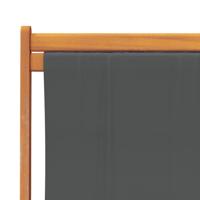 Strandstoelen 2 st inklapbaar stof grijs - thumbnail