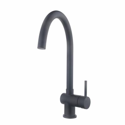 Keukenkraan Wiesbaden Caral | Opbouw | 360° Draaibaar | Mengkraan | 1-hendel | Rond | Zwart mat