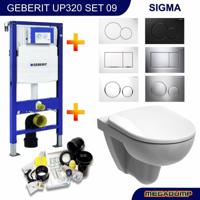 Geberit Up320 Toiletset 09 280 Rimfree Met Bril En Drukplaat - thumbnail