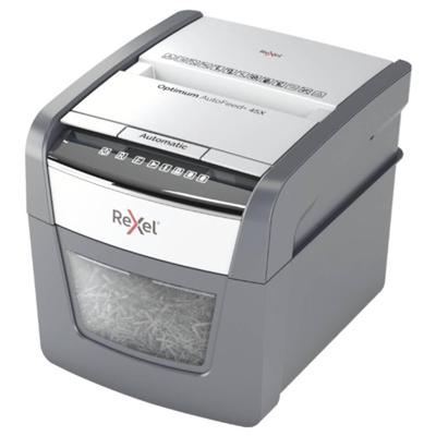 Rexel Optimum AutoFeed 45X Papierversnipperaar 45 vellen Micro cut 4 x 28 mm P-4 20 l Ook geschikt voor Paperclips, Nietjes, Creditcards Rexel Optimum AutoFeed 45X Papierversnipperaar 45 vellen Micro cut 4 x 28 mm P-4 20 l Ook geschikt voor Paperclips, Nietjes, Creditcards