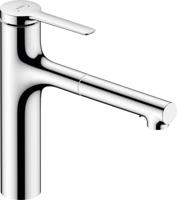 Hansgrohe Zesis M33 ééngreeps keukenkraan 160 met metalen uittrekbare vuistdouche, 2jet, sBox, chroom - thumbnail