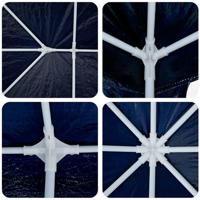 partytent met 8 zijwanden blauw 4x4 m PE - thumbnail