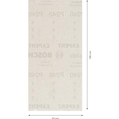 Bosch Accessories EXPERT M480 2608900749 Schuurnet voor vlakschuurmachine Ongeperforeerd Korrelgrootte (num) 240 (l x b) 186 mm x 93 mm 10 stuk(s)