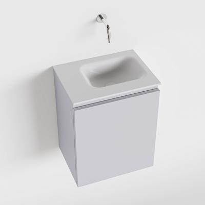 MONDIAZ OLAN 40cm toiletmeubel cale. LEX wastafel talc rechts geen kraangat MONDIAZ OLAN 40cm toiletmeubel cale. LEX wastafel talc rechts geen kraangat