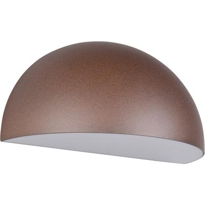LED Wandlamp Buiten - E27 Fitting - Halfrond Roestkleur Aluminium - IP44