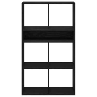 Boekenkast 66x31x112 cm bewerkt hout zwart