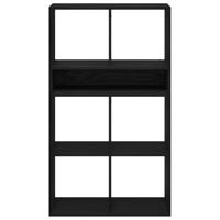 Boekenkast 66x31x112 cm bewerkt hout zwart - thumbnail