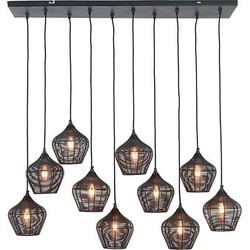 Light & Living Hanglamp 'Alvaro' 10-Lamps, kleur Mat Zwart