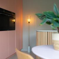 QAZQA Art Deco vloerlamp messing met helder glas - Rid - thumbnail