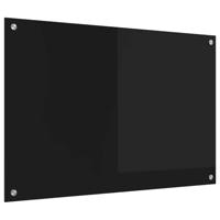 VidaXL Keuken achterwand zwart 90 x 60 cm gehard glas - thumbnail