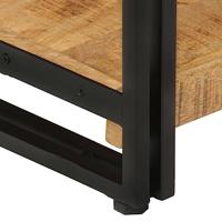 Boekenkast 3-laags 77x30x80 cm massief mangohout en ijzer - thumbnail