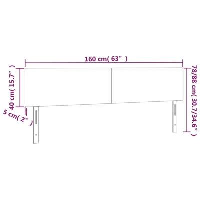 Hoofdbord LED 160x5x78/88 cm kunstleer cappuccinokleurig