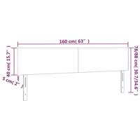 Hoofdbord LED 160x5x78/88 cm kunstleer cappuccinokleurig - thumbnail