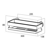 Tiger Noon Douchemand Recht Mat Zwart 30x14x8 cm - thumbnail