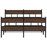 Bedframe zonder matras metaal bruin eikenkleurig 160x200 cm - thumbnail