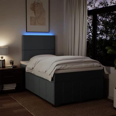 Boxspring met matras stof donkergrijs 120x200 cm