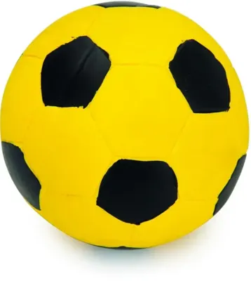 Latex voetbal zwart/geel hondenspeelgoed