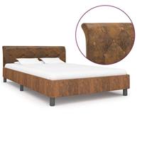 VidaXL Bedframe kunstsuède bruin 120x200 cm - thumbnail