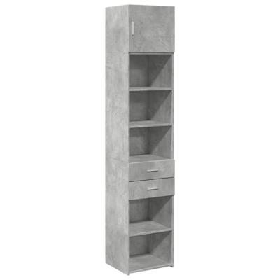 Opbergkast smal 45x42,5x225 cm bewerkt hout betongrijs - thumbnail
