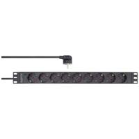 Sygonix SY-5799004 Stekkerdoos 19 inch 9-voudig Zwart Randaarde stekker 1 stuk(s) - thumbnail