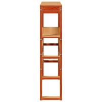 Hoofdbord met schappen 75 cm massief grenenhout wasbruin - thumbnail